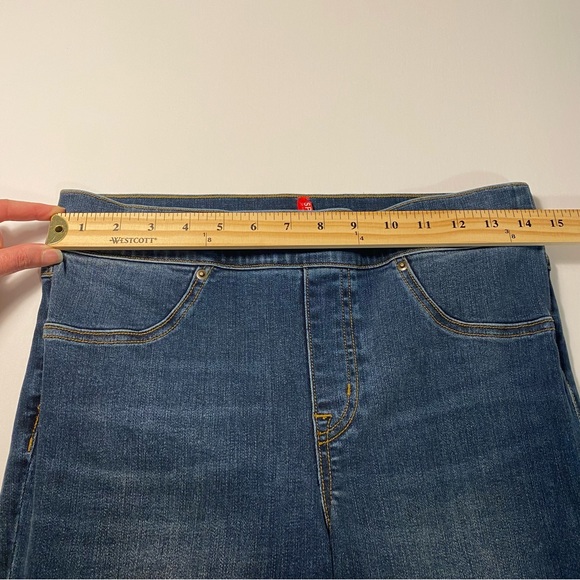 SPANX Distressed Medium Wash Denim Skinny Ankle Jeggings Size M - Picture 12 of 16
